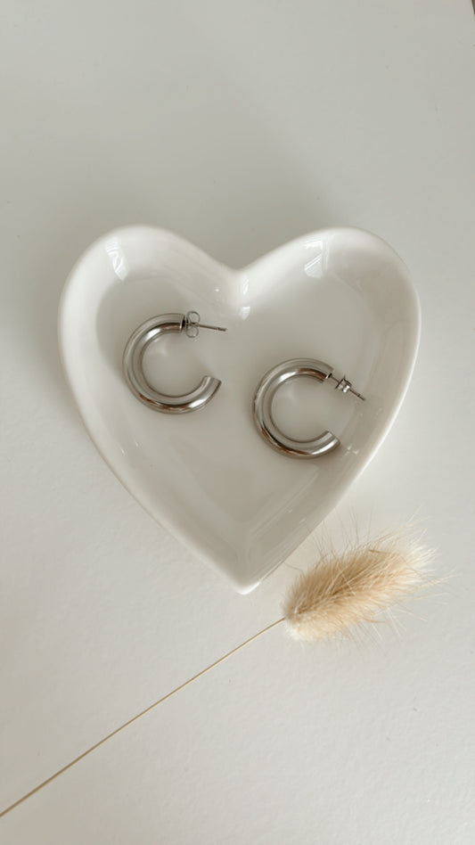 Ana Earrings, Silver