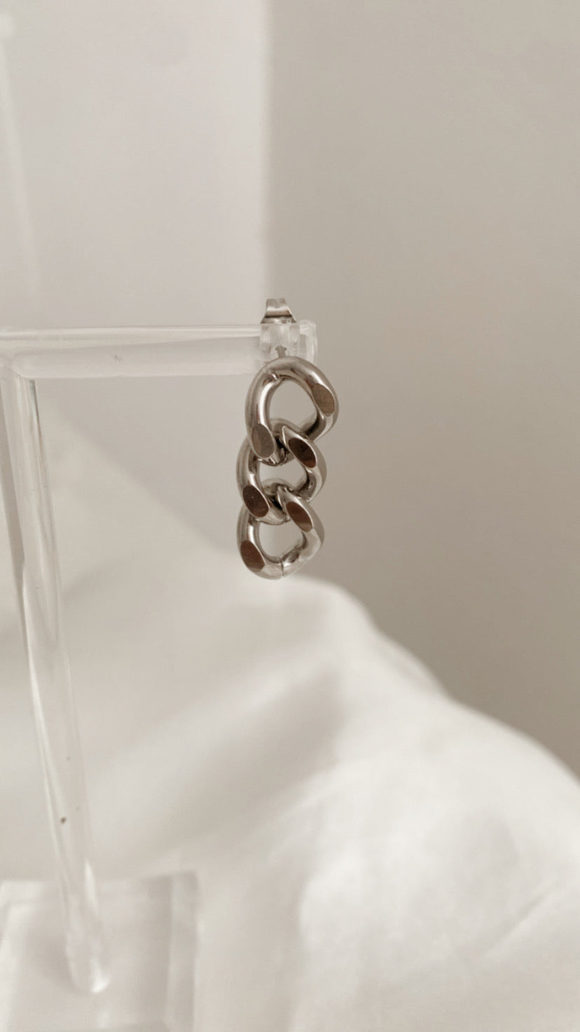 Chain Earrings, Silver