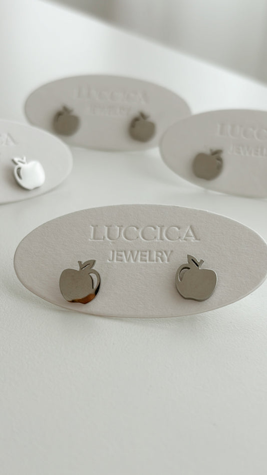 Apple Studs, Silver