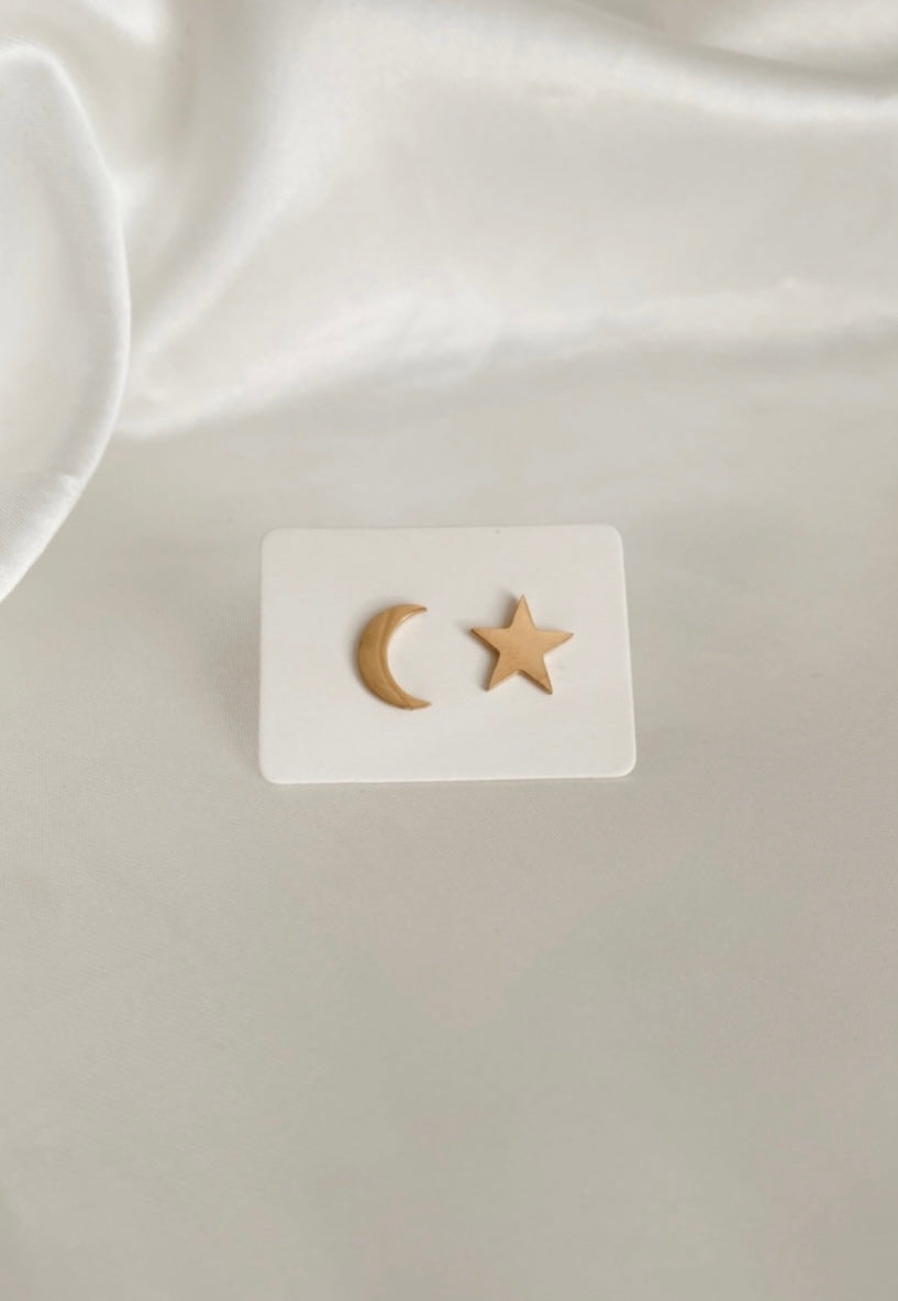 Star & Moon Studs