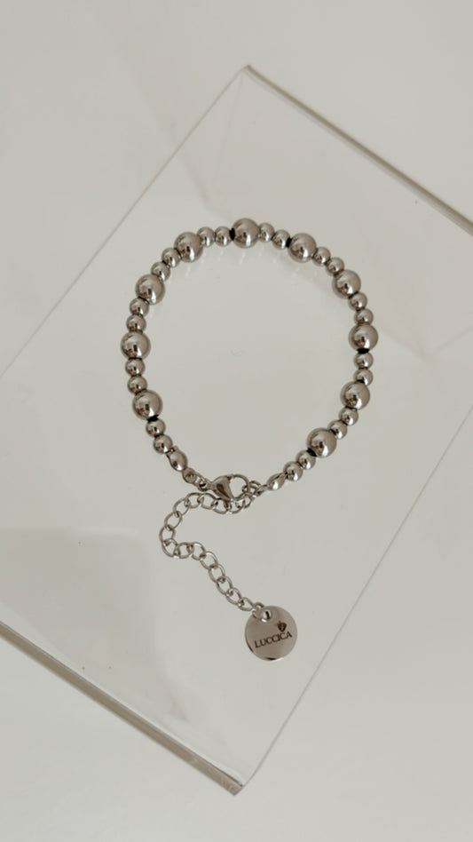 Beaded Bracelet, Silver